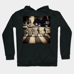 4 Aliens crossing pedestrian pathway at Abbey Road Hoodie